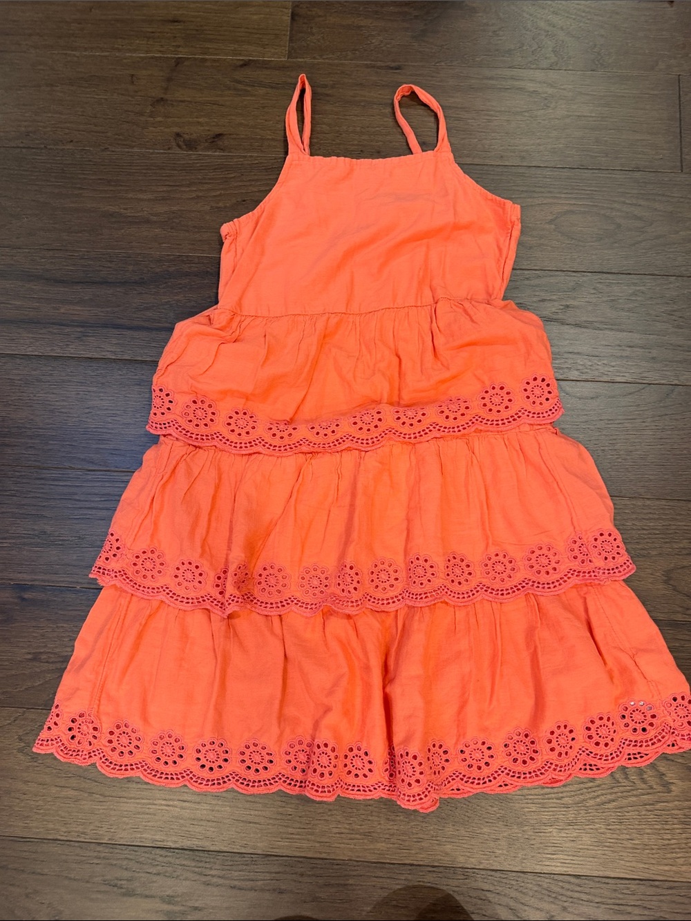 Old Navy Coral Tiered Eyelet Sundress for Kids Size Large 10/12 - C11-523